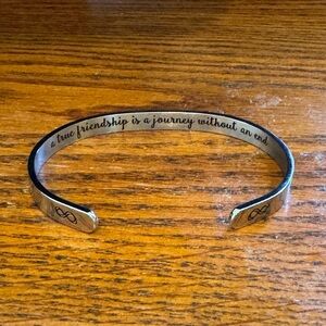 NWOT Silver tone Friendship Cuff Bangle Bracelet
